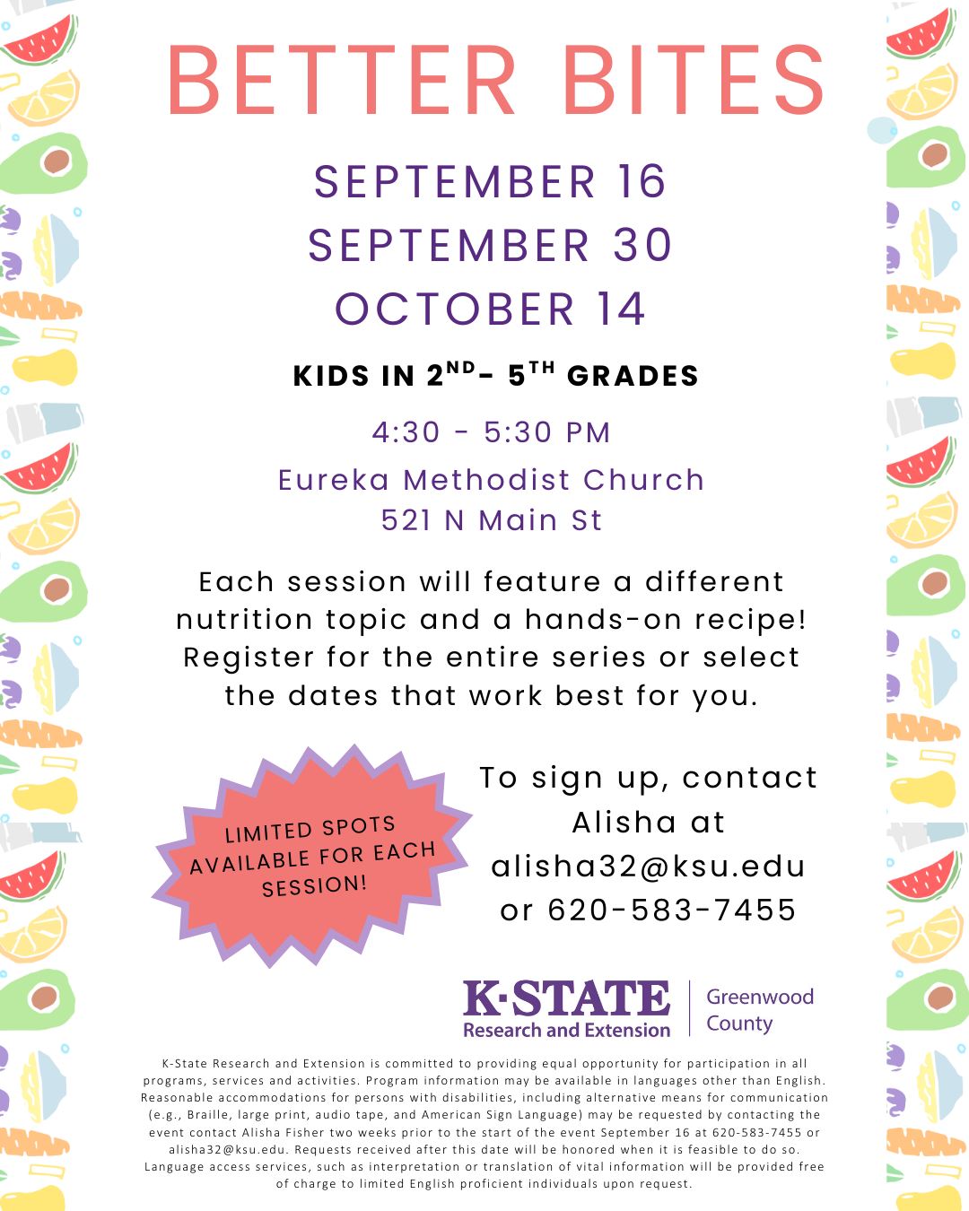 Better Bites for 2nd - 5th graders